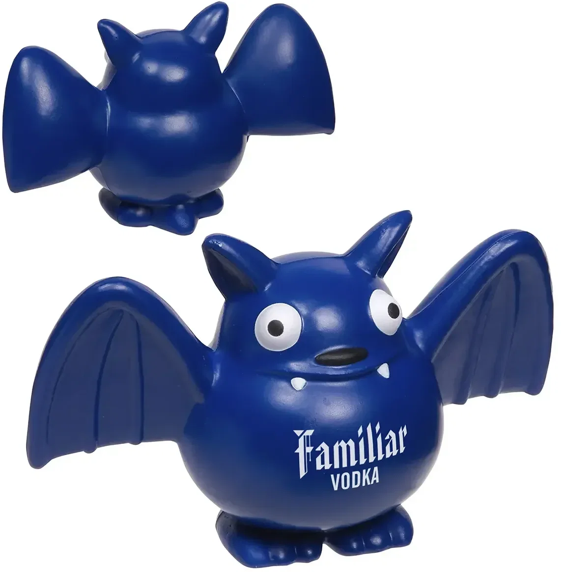 Custom Imp Stress Reliever, close-up of promotional foam squeeze toy logo imprint area