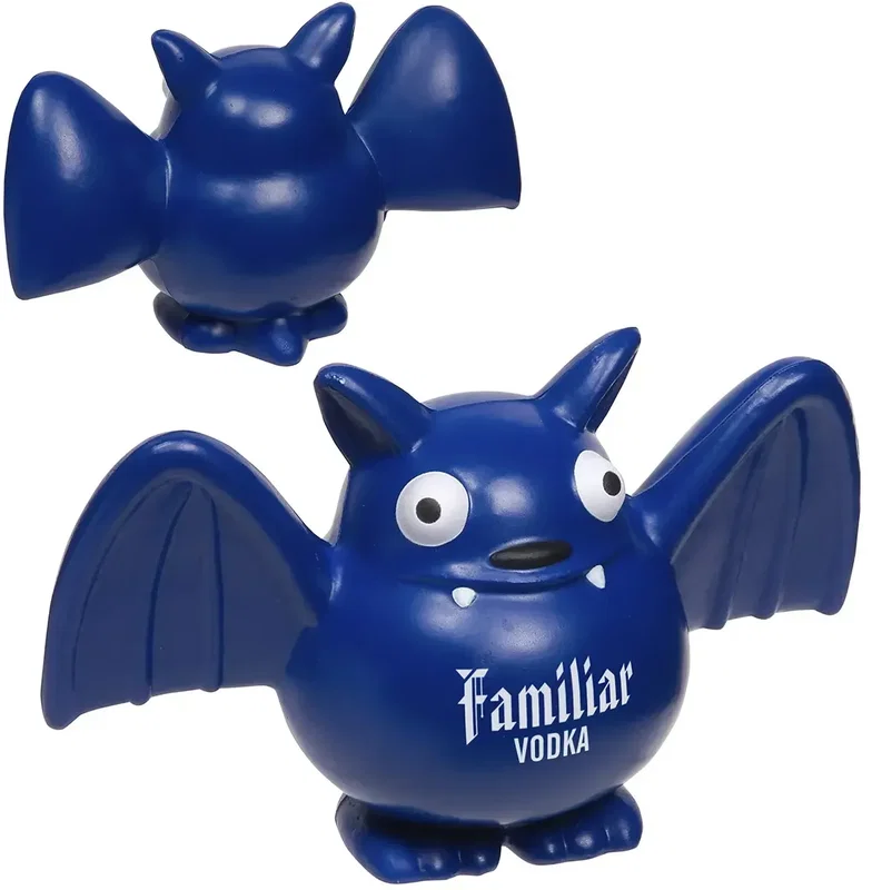 Custom Imp Stress Reliever, close-up of promotional foam squeeze toy logo imprint area