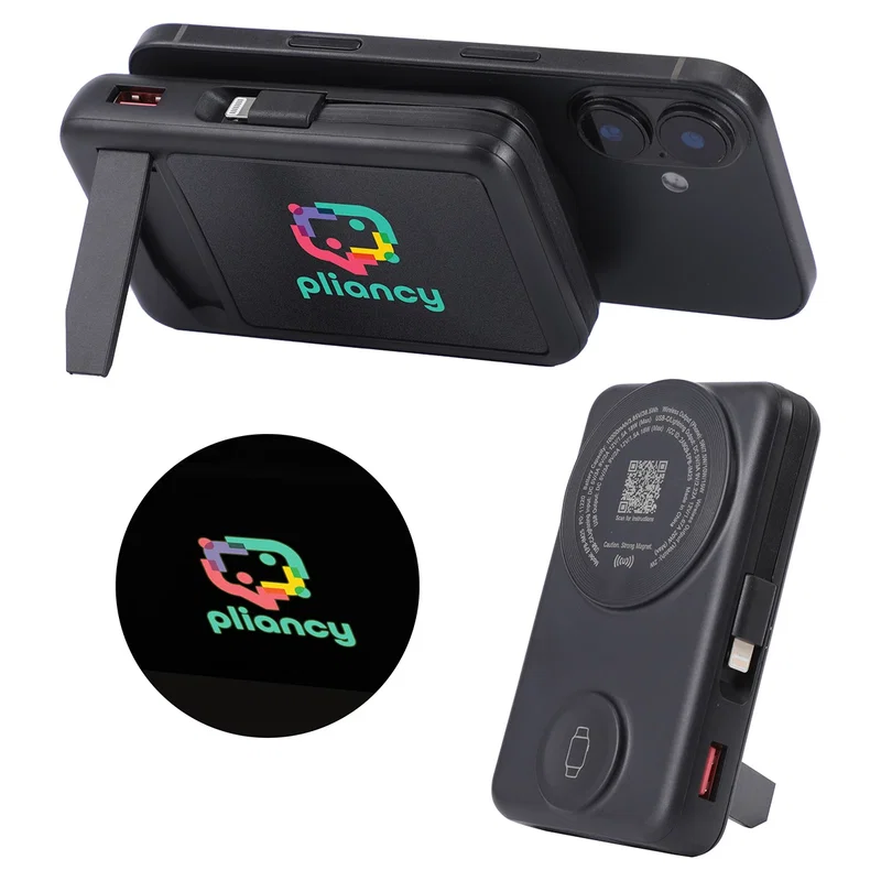 Custom Imperial 10000mAh Light-Up Power Bank, front view of the branded power bank