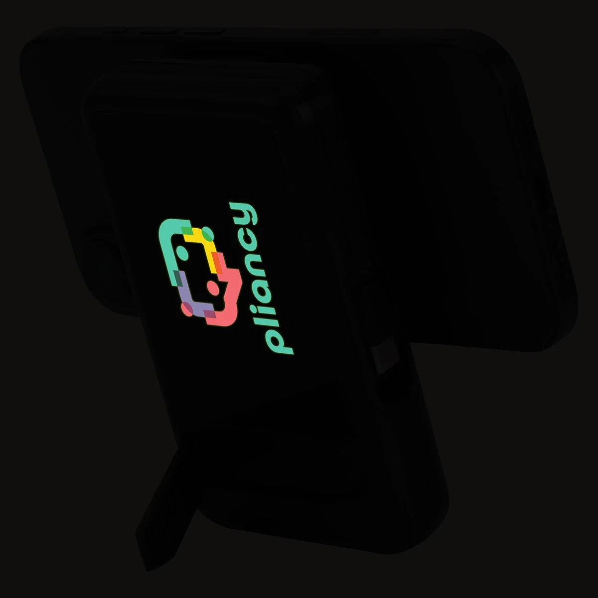 Close-up of the Imperial Power Bank's light-up logo imprint area