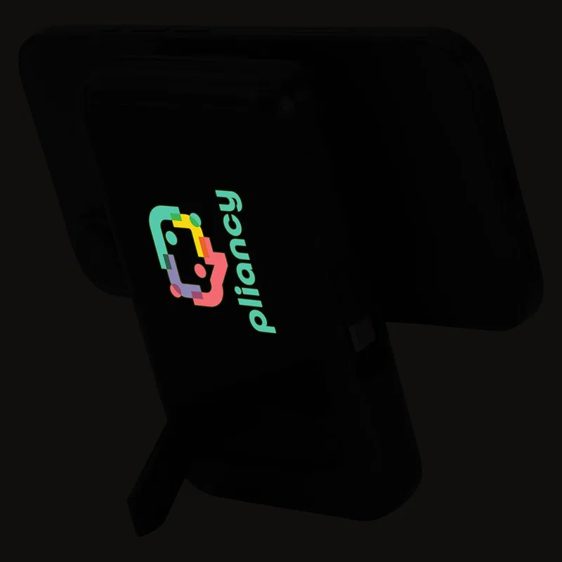 Close-up of the Imperial Power Bank's light-up logo imprint area