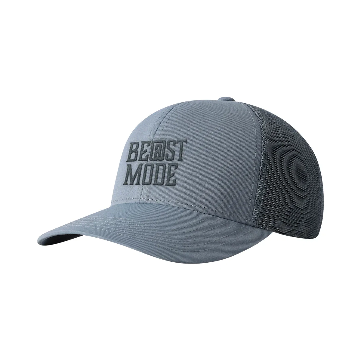 Curved brim viewed from the front of the hat