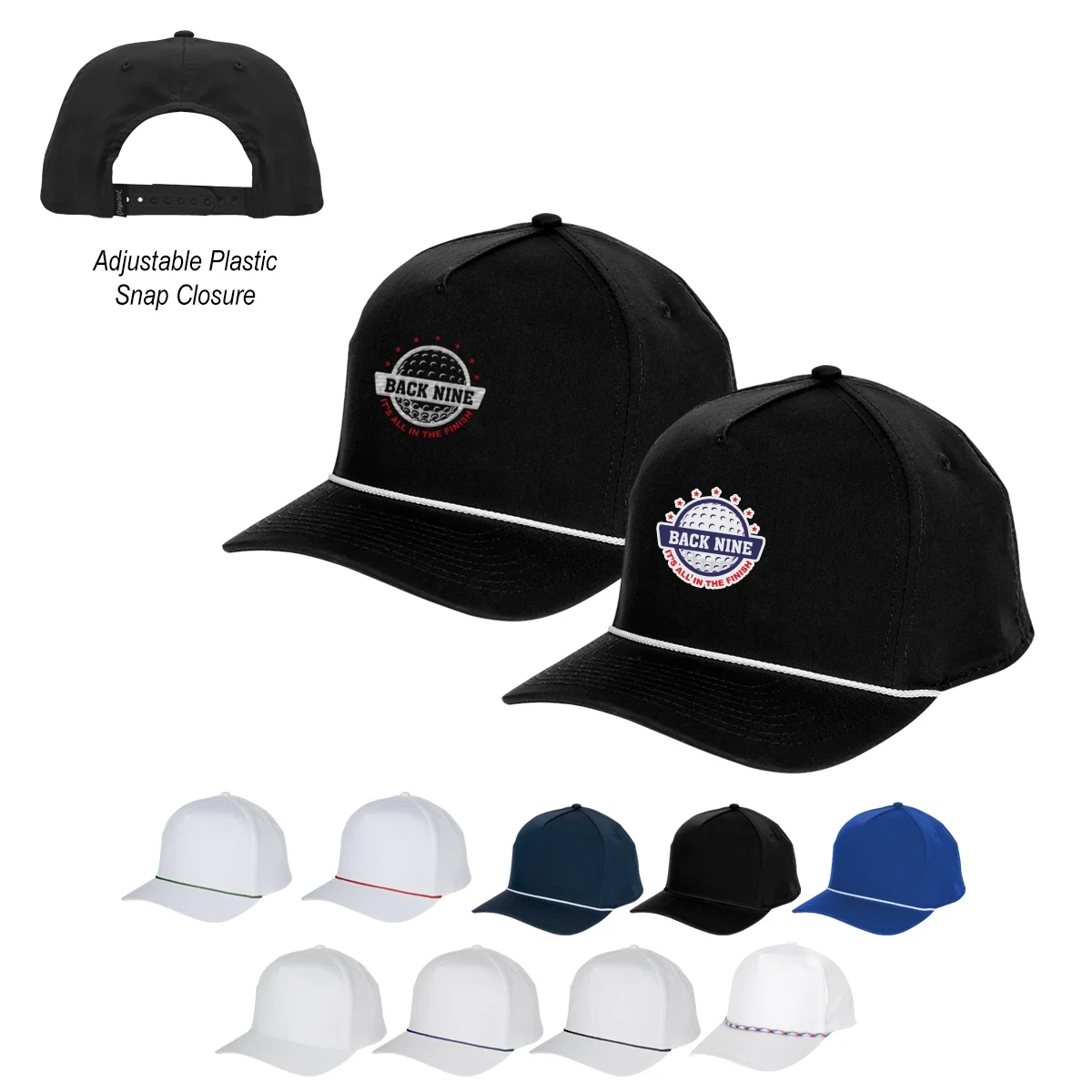 Braided accent running across the front of the brim