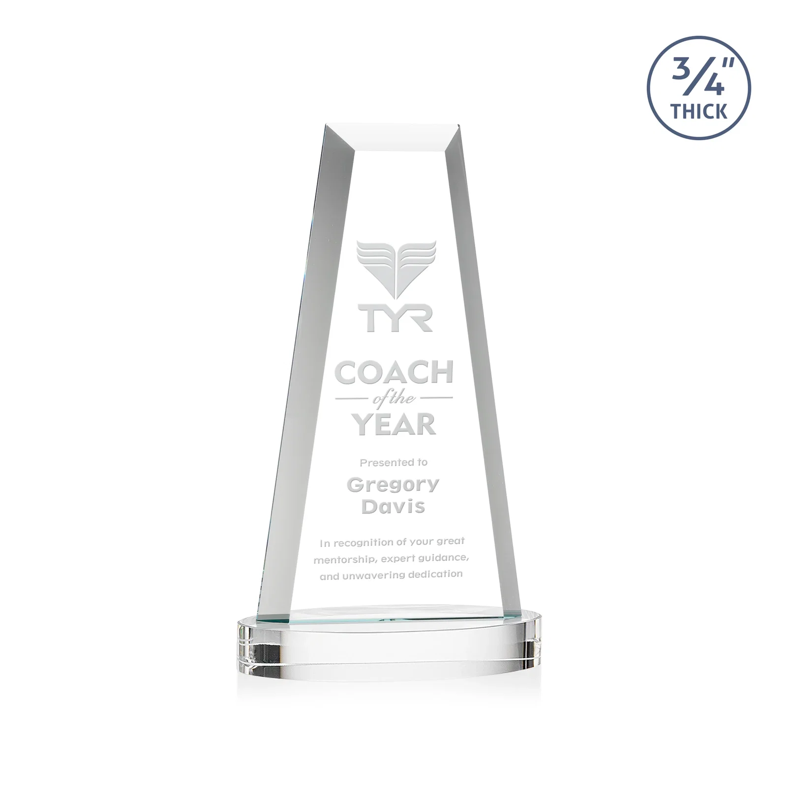 Custom Starfire Crystal Tower Award on Alberton Base for corporate award ceremonies