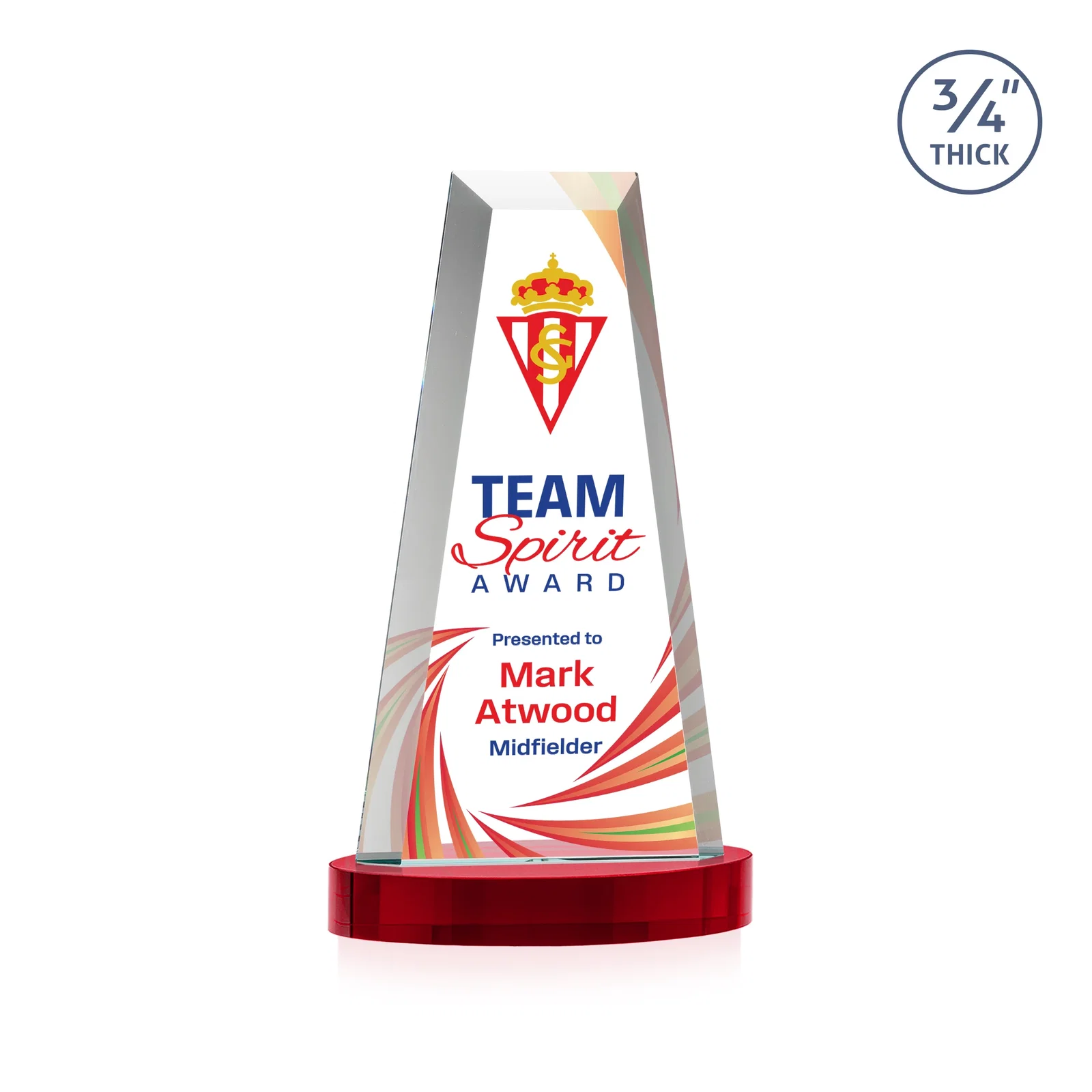 Customized Starfire Crystal Tower Award on Alberton Base for corporate award ceremonies
