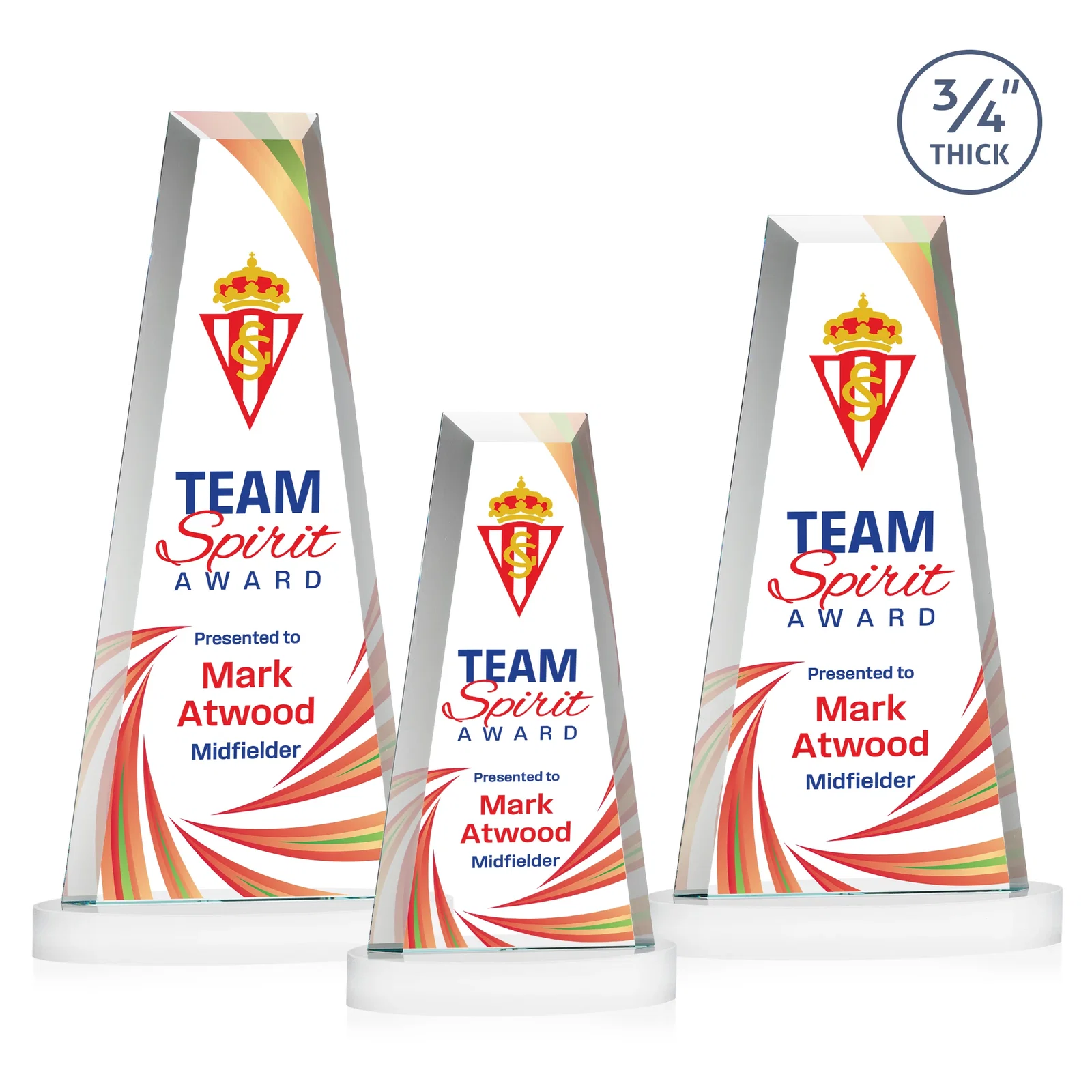 Customized Starfire Crystal Tower Award on Alberton Base for safety achievement programs