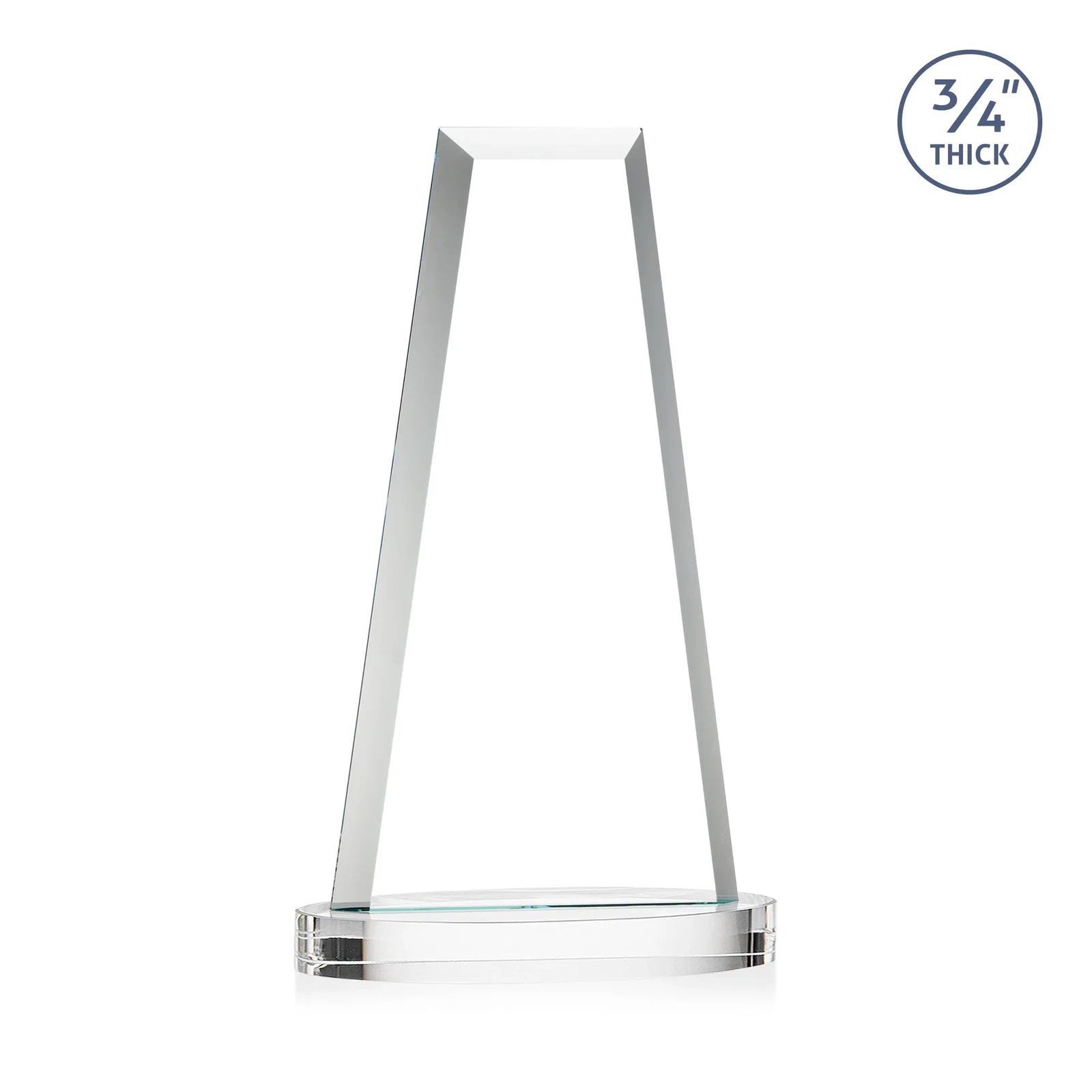 Custom engraved Starfire Crystal Tower Award on Alberton Base for corporate award ceremonies