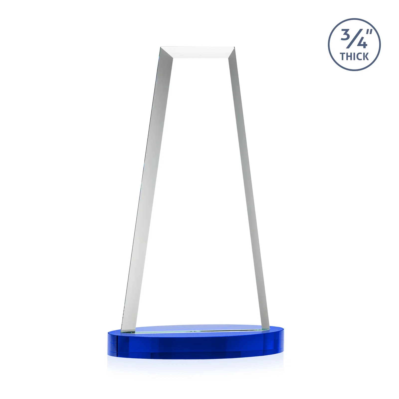 Custom engraved Starfire Crystal Tower Award on Alberton Base for graduation ceremonies