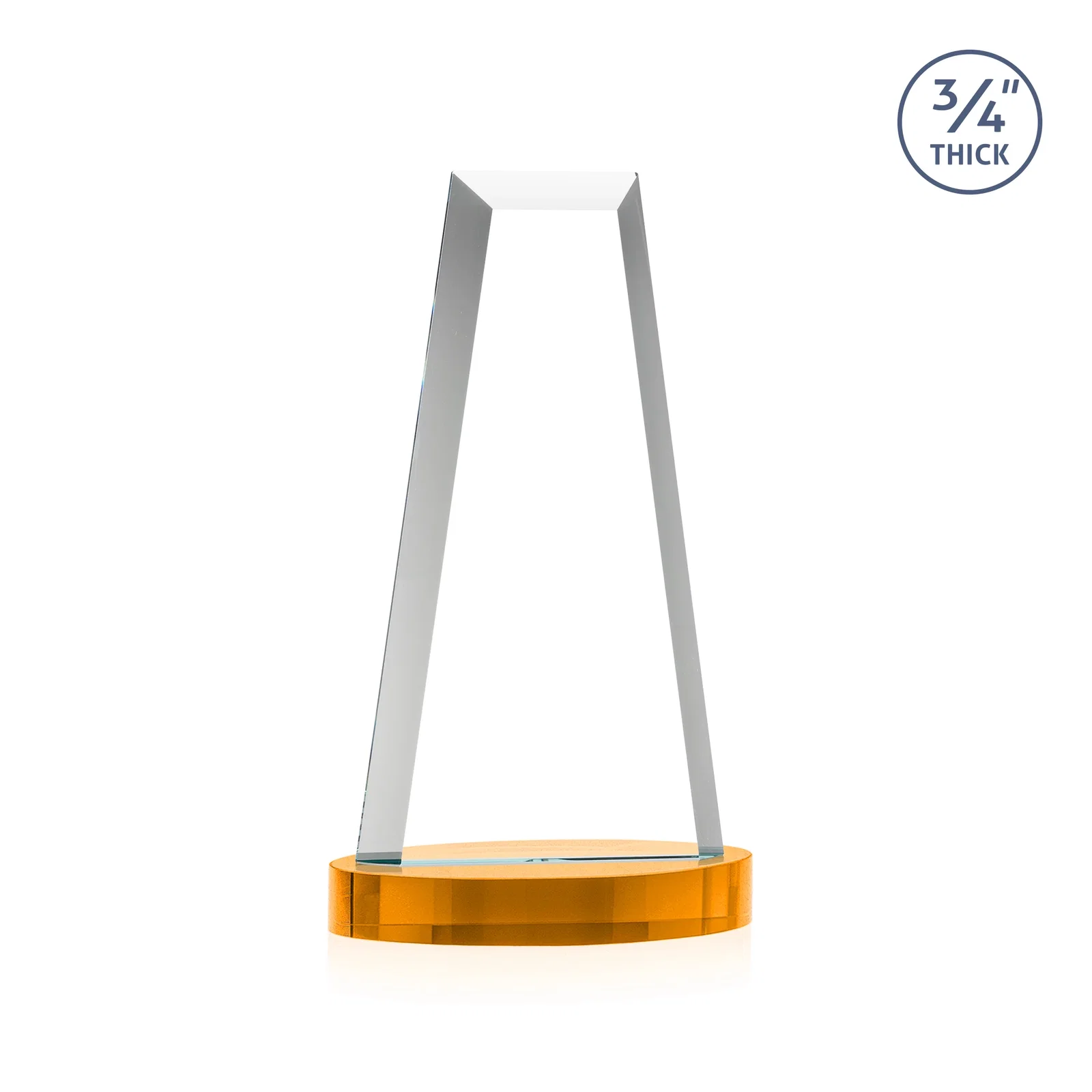 Custom engraved Starfire Crystal Tower Award on Alberton Base for company anniversary events
