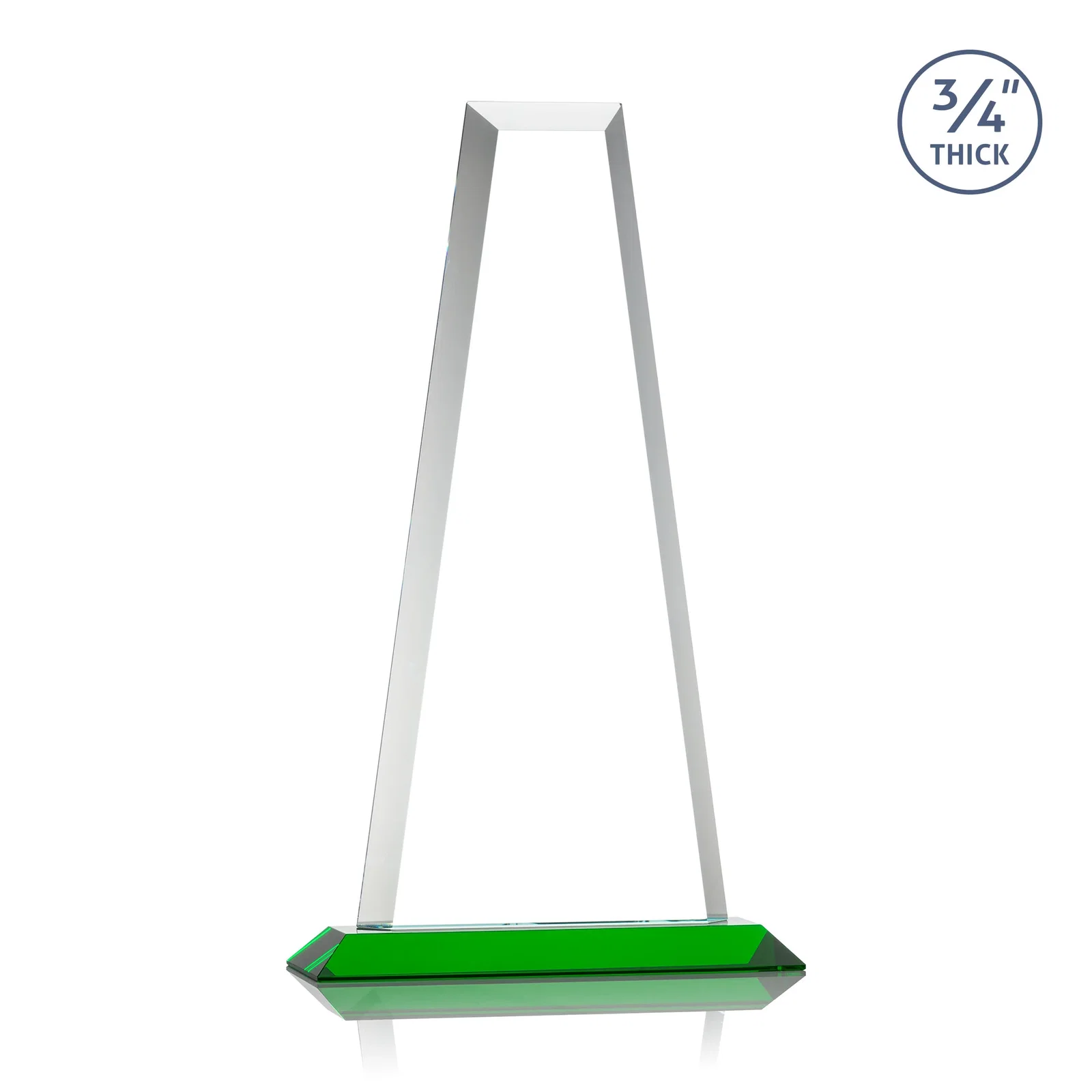 Personalized Starfire Crystal Tower Award on Standard Base, Ten Colors, with your logo for sales achievement awards