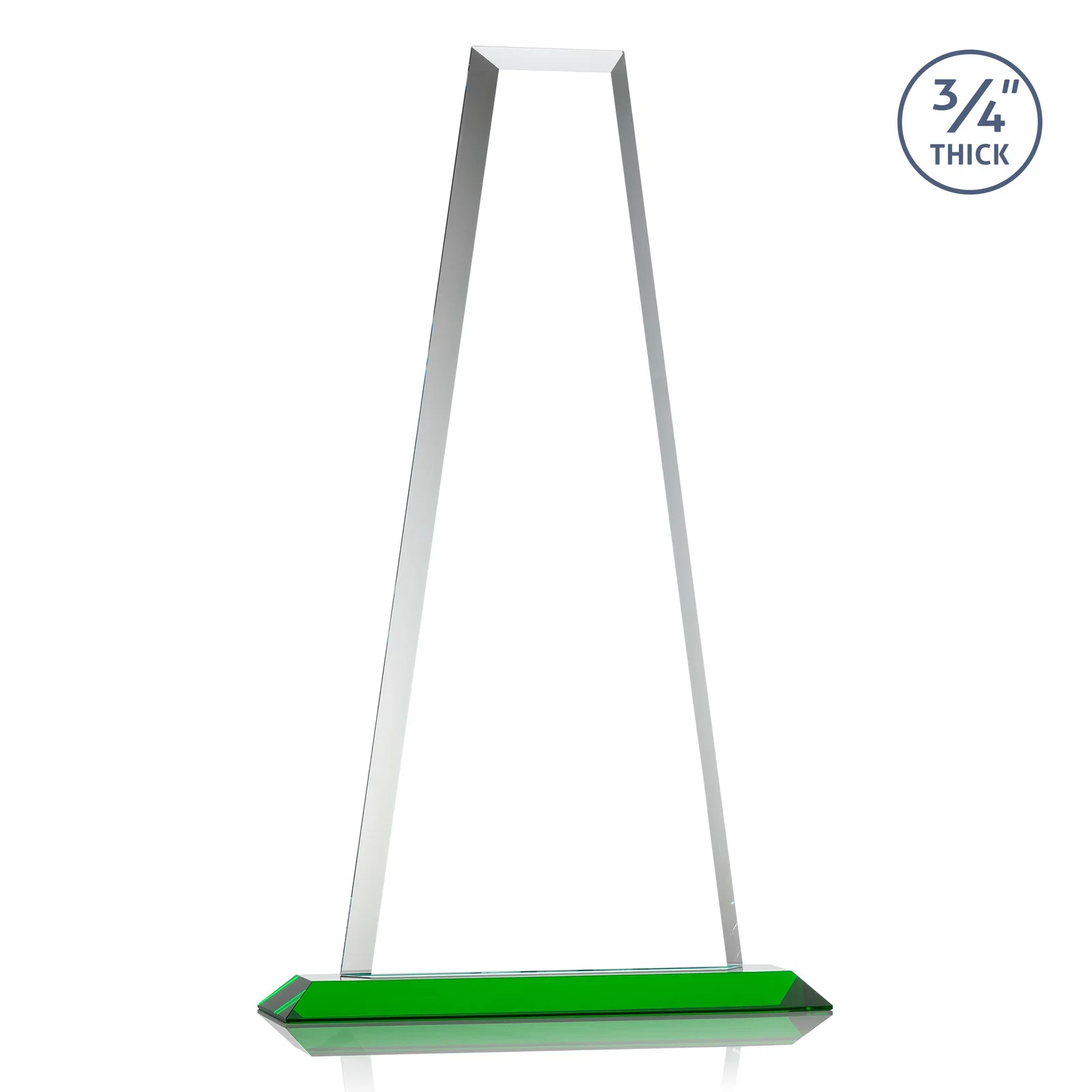Personalized Starfire Crystal Tower Award on Standard Base, Ten Colors, with your logo for retirement presentations