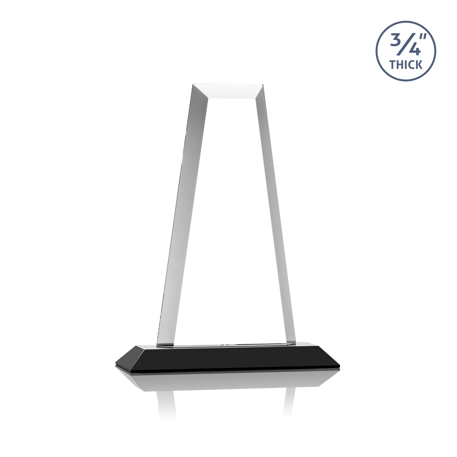 Personalized Starfire Crystal Tower Award on Standard Base, Ten Colors, with your logo for team milestone celebrations