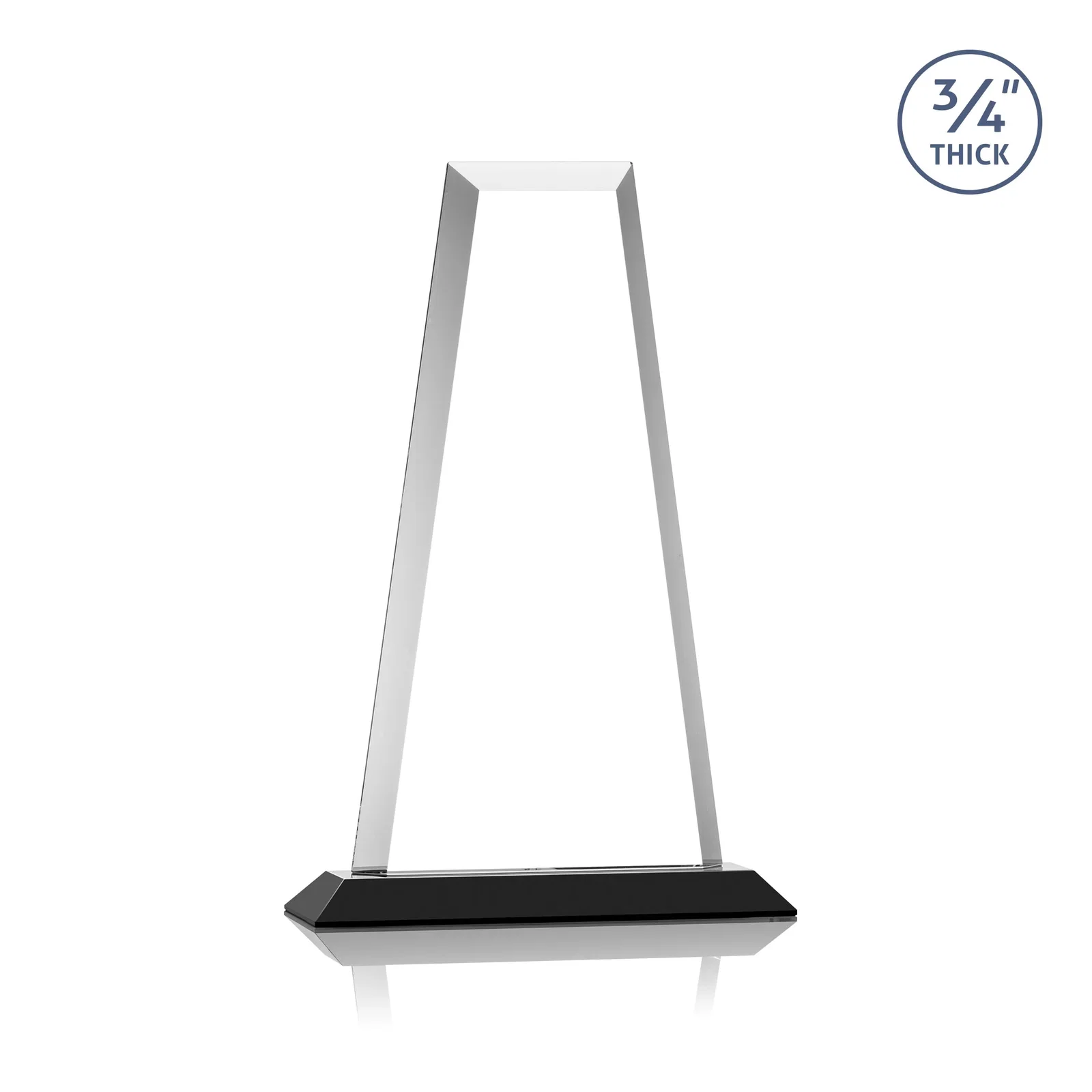 Personalized Starfire Crystal Tower Award on Standard Base, Ten Colors, with your logo for donor appreciation