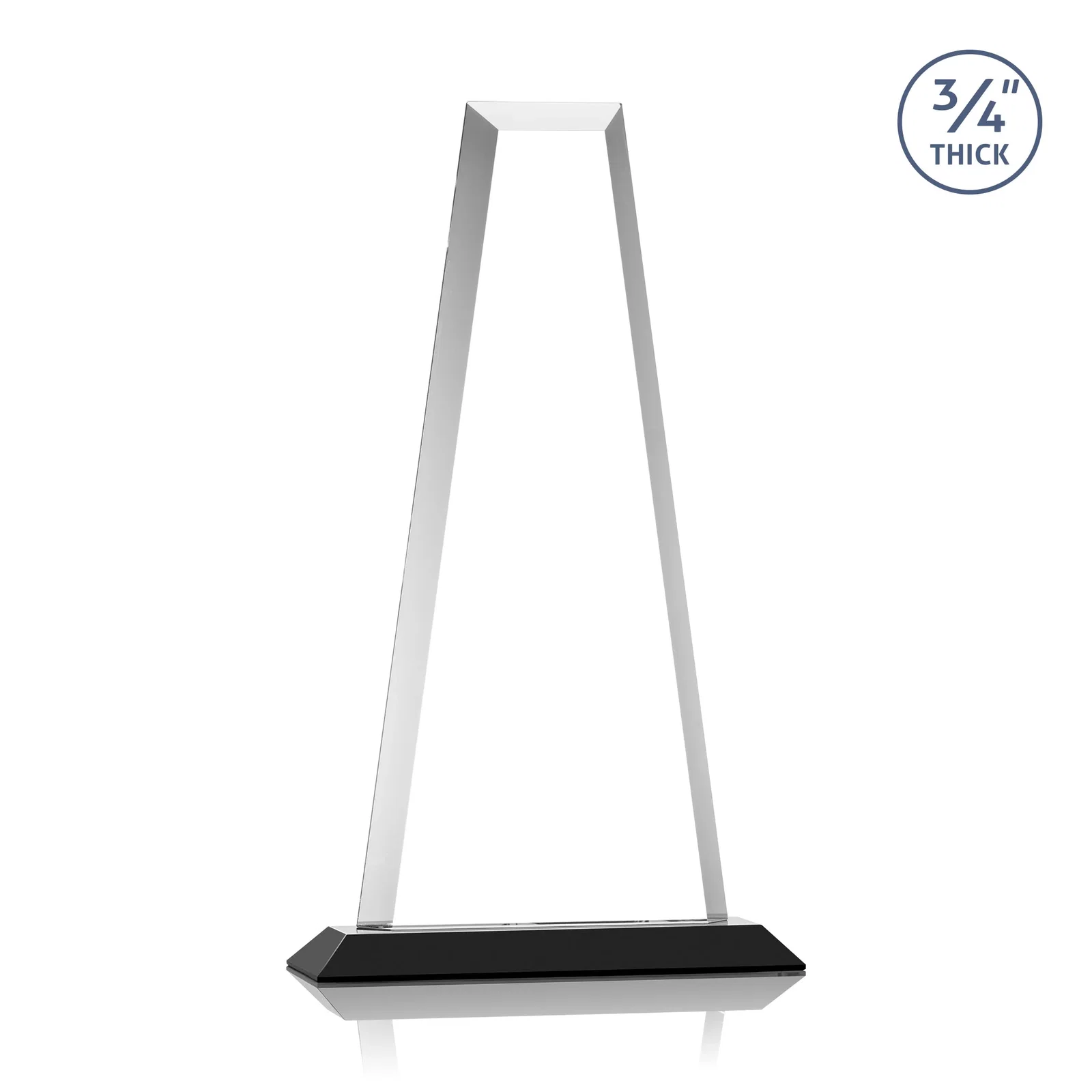Personalized Starfire Crystal Tower Award on Standard Base, Ten Colors, with your logo for graduation ceremonies