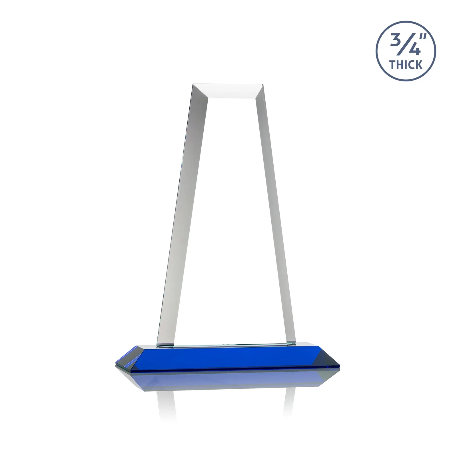 Personalized Starfire Crystal Tower Award on Standard Base, Ten Colors, with your logo for volunteer appreciation