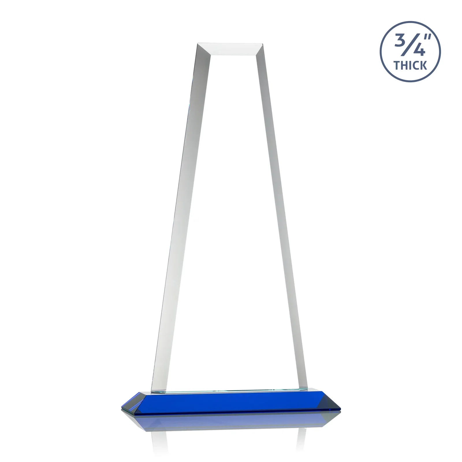 Personalized Starfire Crystal Tower Award on Standard Base, Ten Colors, with your logo for company anniversary events