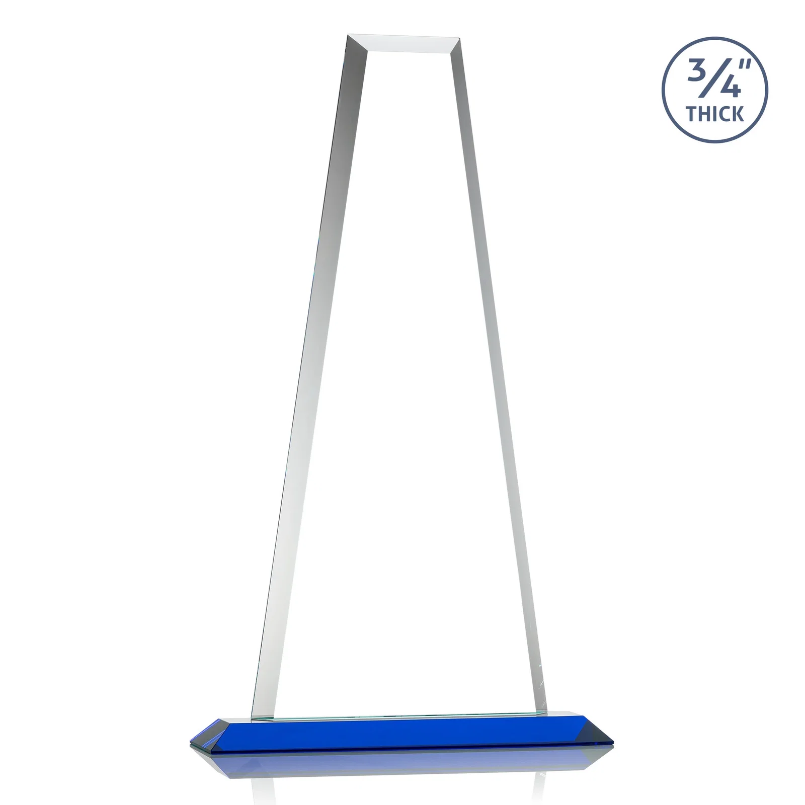 Promotional Starfire Crystal Tower Award on Standard Base, Ten Colors, with your logo for employee recognition