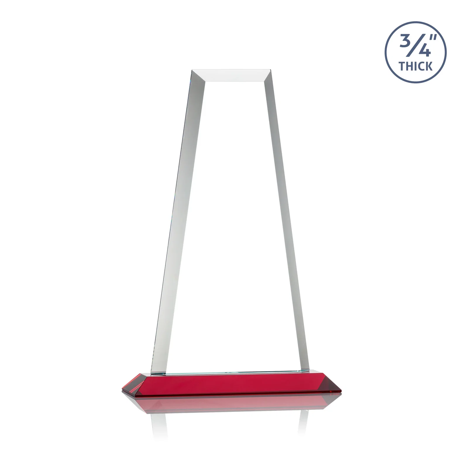 Promotional Starfire Crystal Tower Award on Standard Base, Ten Colors, with your logo for service anniversary gifts
