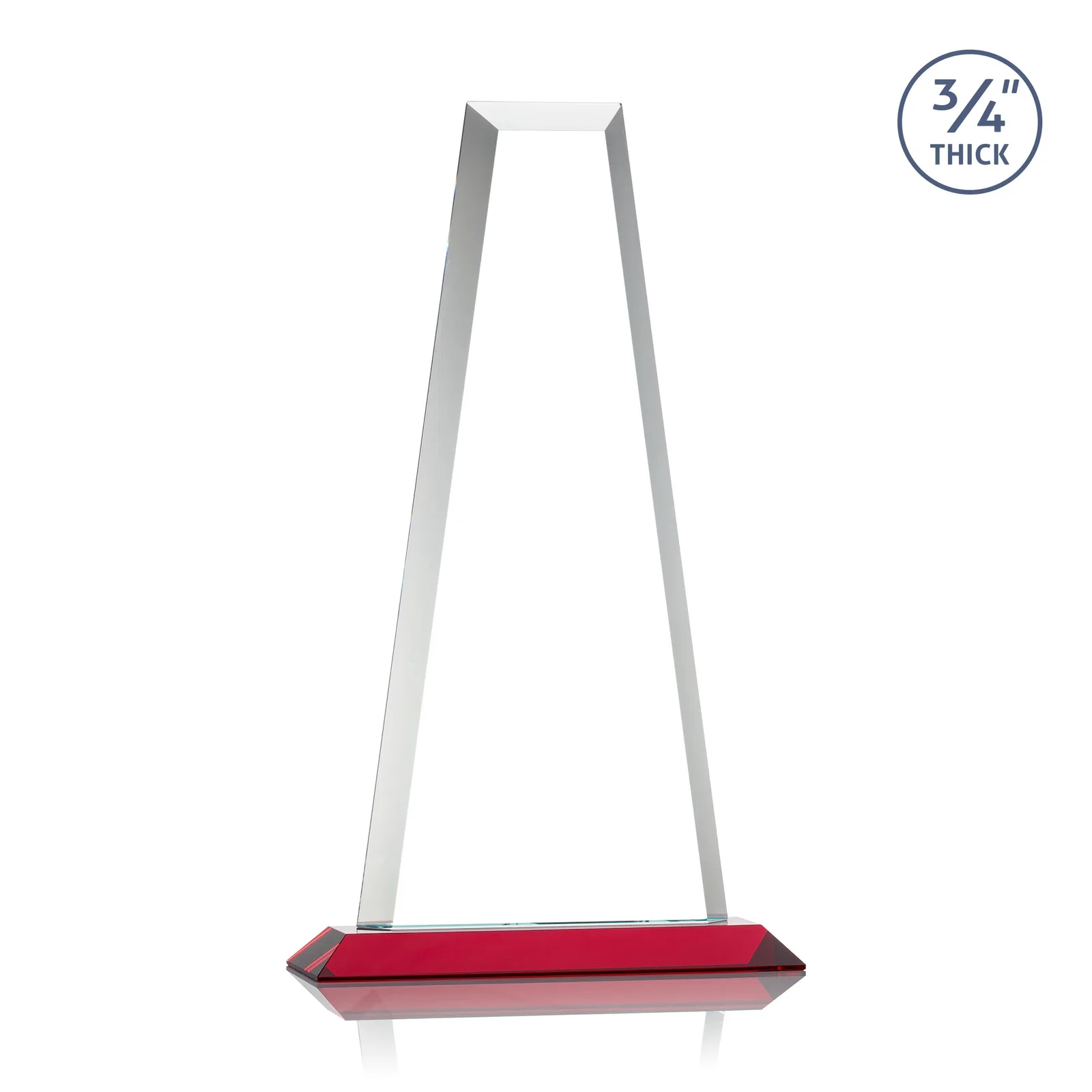 Promotional Starfire Crystal Tower Award on Standard Base, Ten Colors, with your logo for sales achievement awards