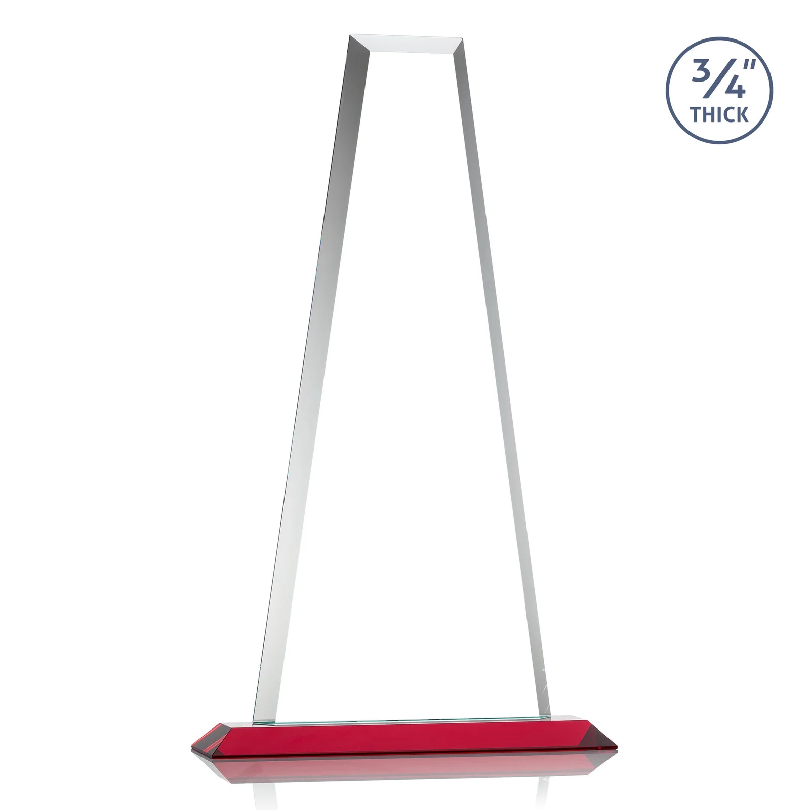 Promotional Starfire Crystal Tower Award on Standard Base, Ten Colors, with your logo for retirement presentations