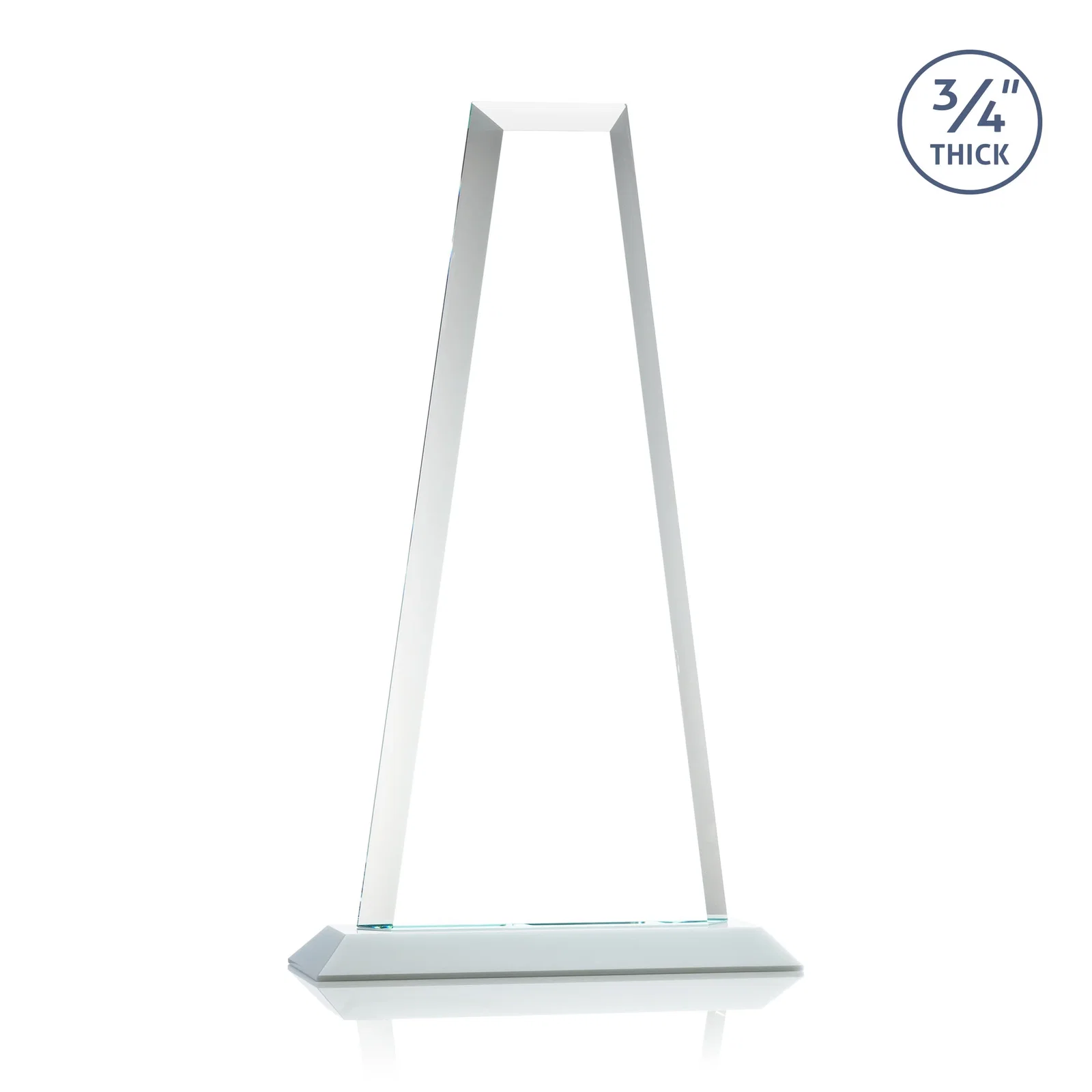 Promotional Starfire Crystal Tower Award on Standard Base, Ten Colors, with your logo for company anniversary events