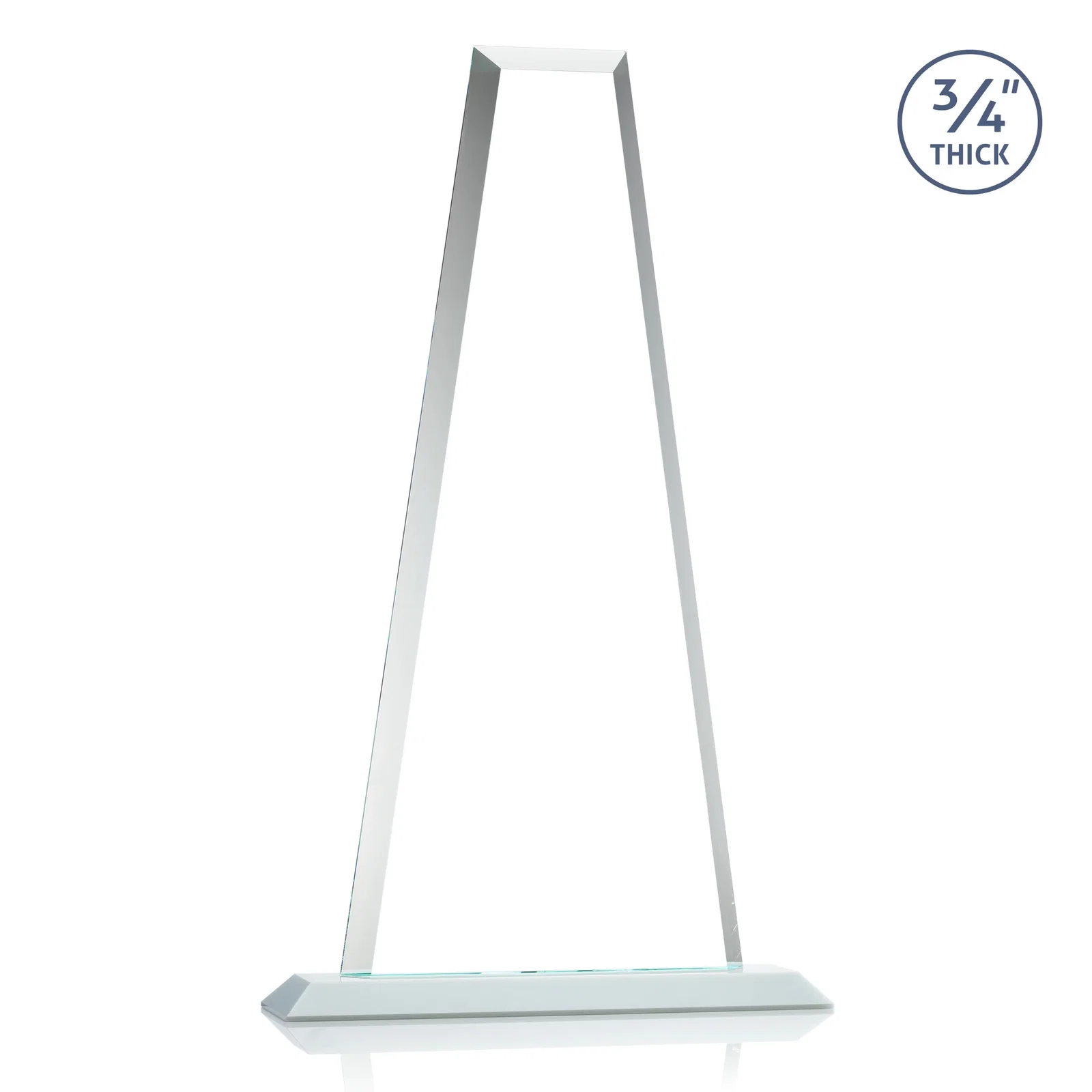 Branded Starfire Crystal Tower Award on Standard Base, Ten Colors, with your logo for employee recognition