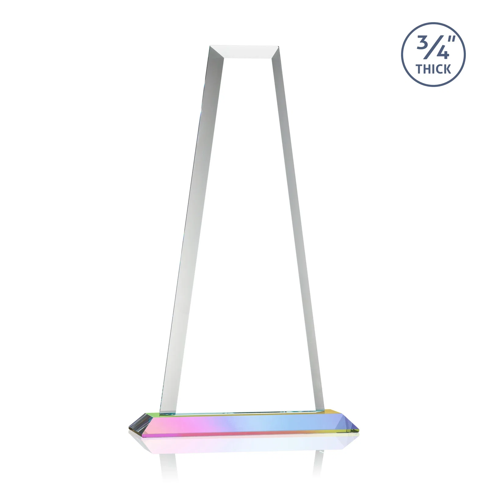 Branded Starfire Crystal Tower Award on Standard Base, Ten Colors, with your logo for sales achievement awards