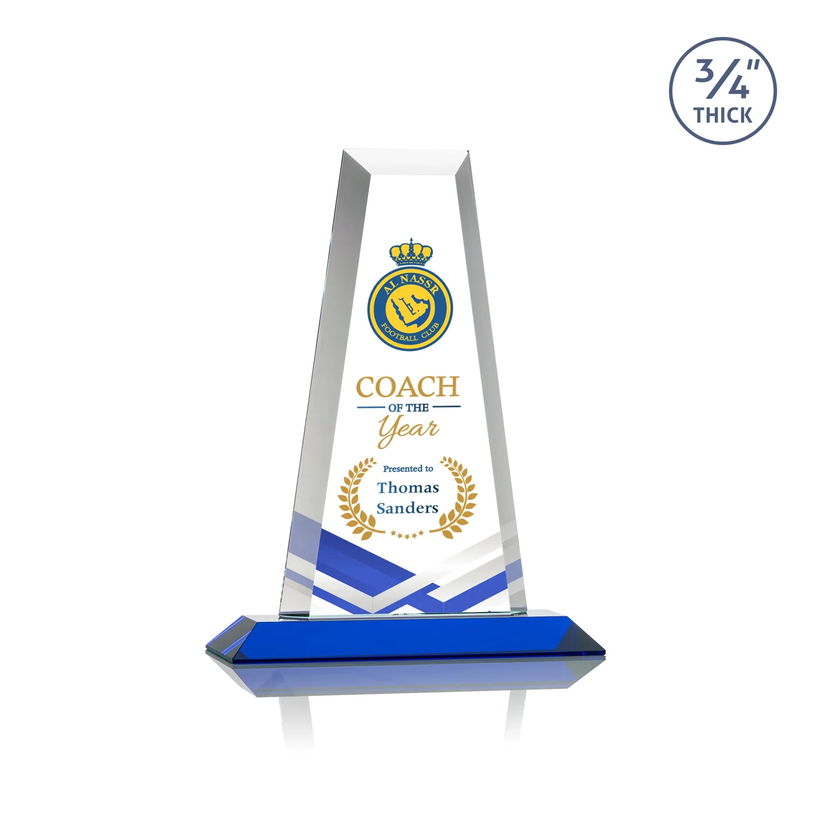 Customized Starfire Crystal Tower Award on Standard Base, Ten Colors for team milestone celebrations