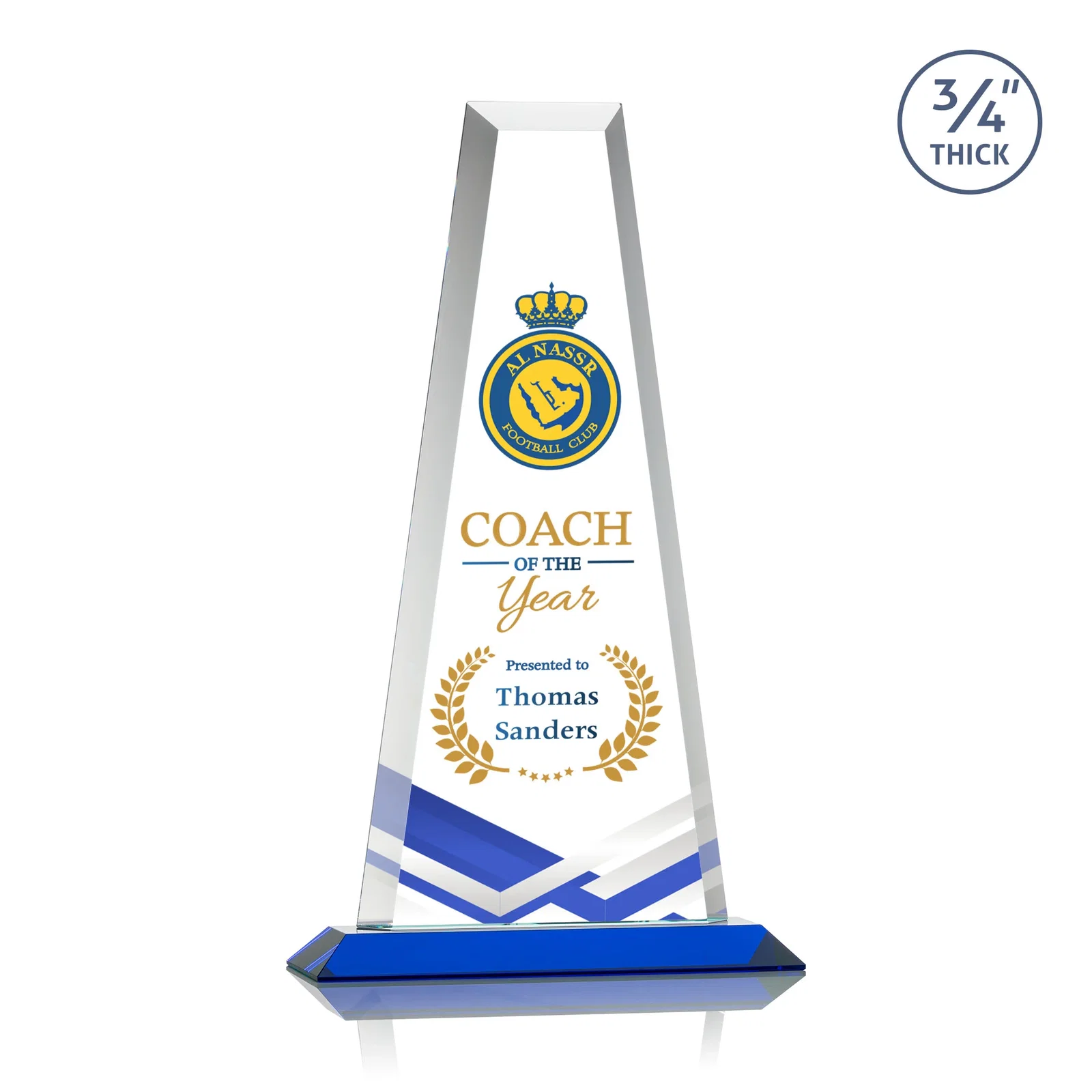 Customized Starfire Crystal Tower Award on Standard Base, Ten Colors for graduation ceremonies