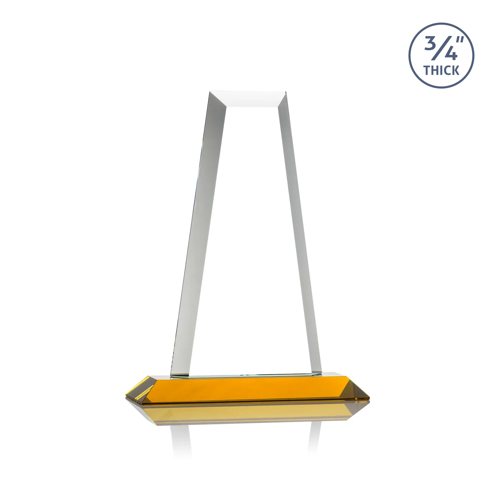 Custom Starfire Crystal Tower Award on Standard Base, Ten Colors, with your logo for volunteer appreciation