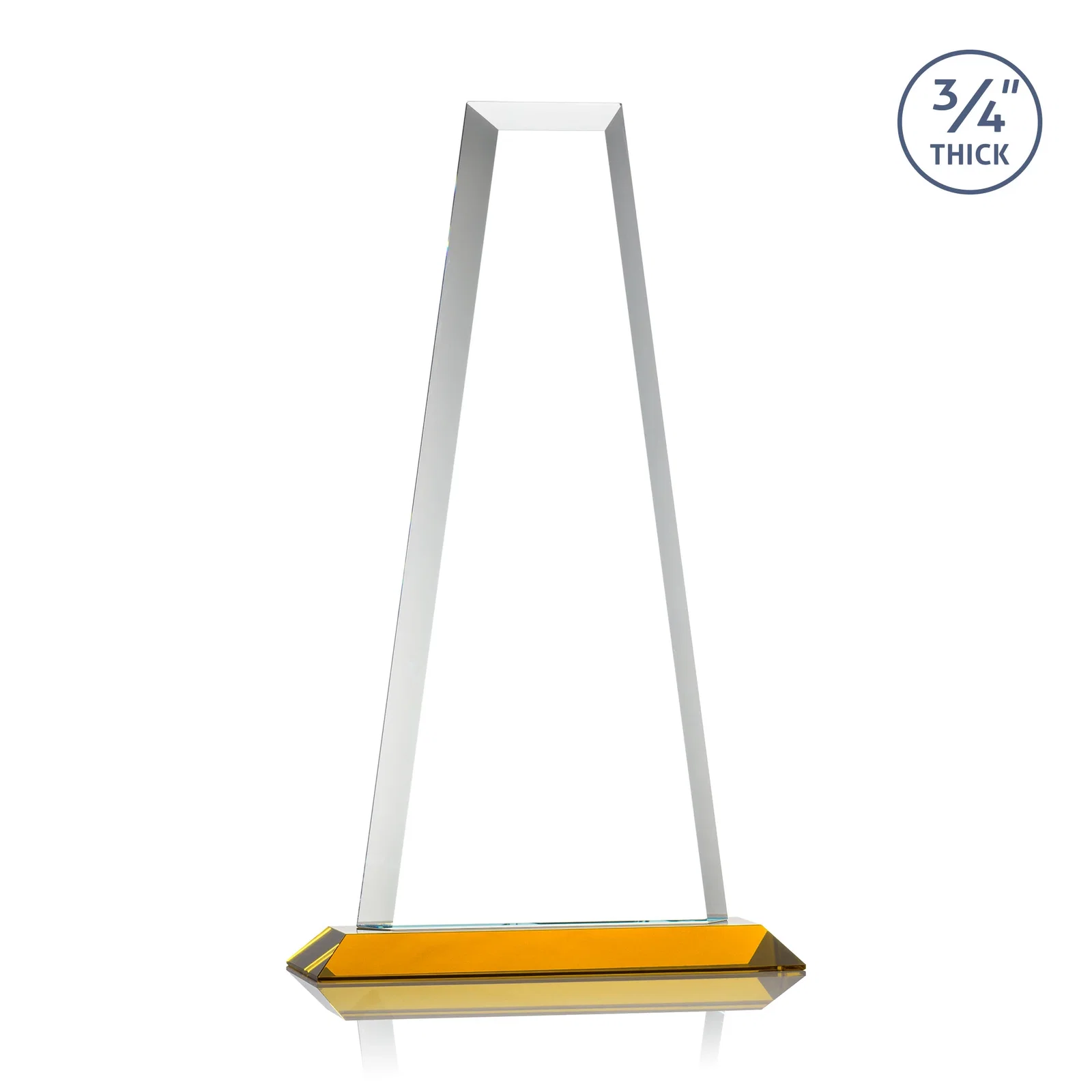 Custom Starfire Crystal Tower Award on Standard Base, Ten Colors, with your logo for company anniversary events