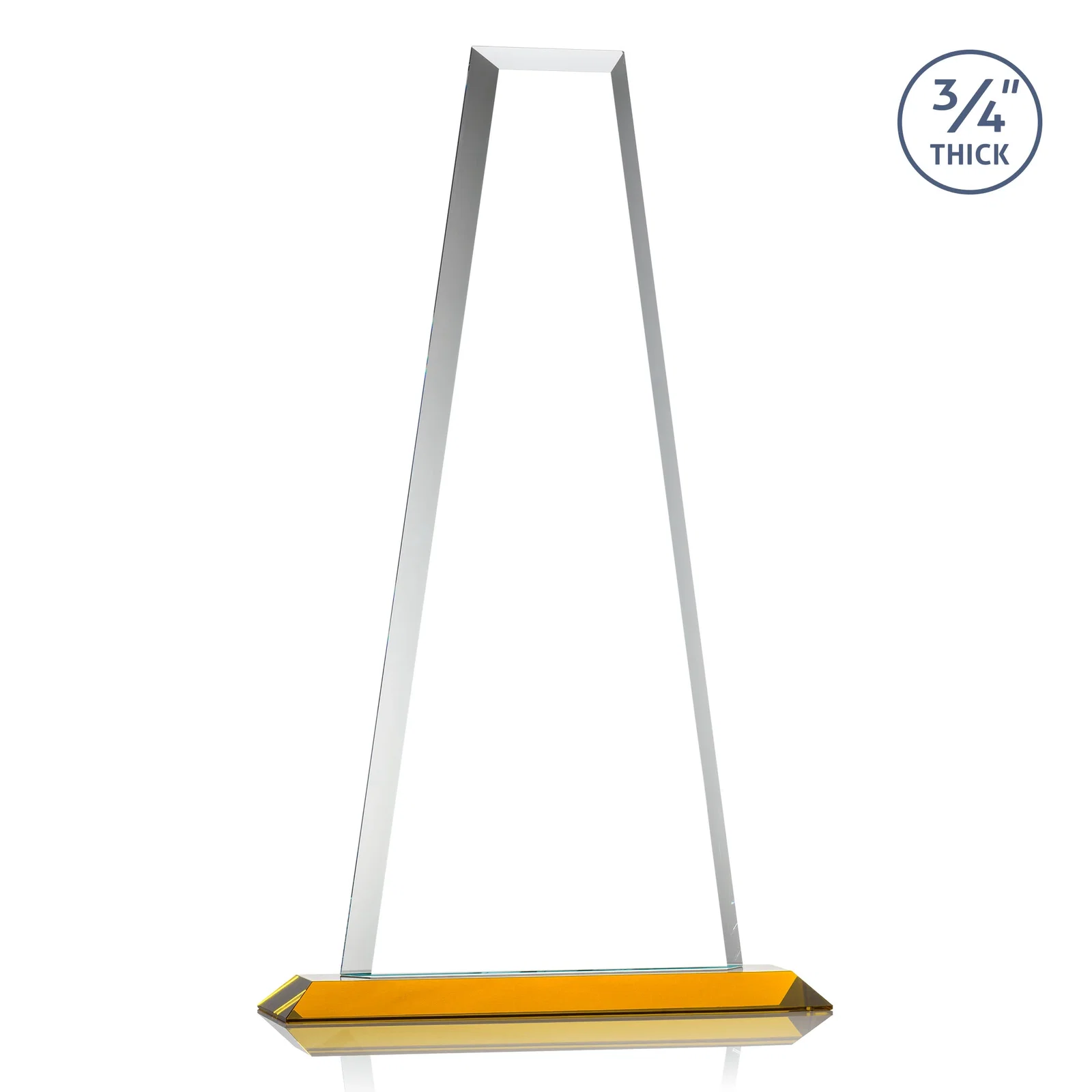 Personalized Starfire Crystal Tower Award on Standard Base, Ten Colors, with your logo for employee recognition
