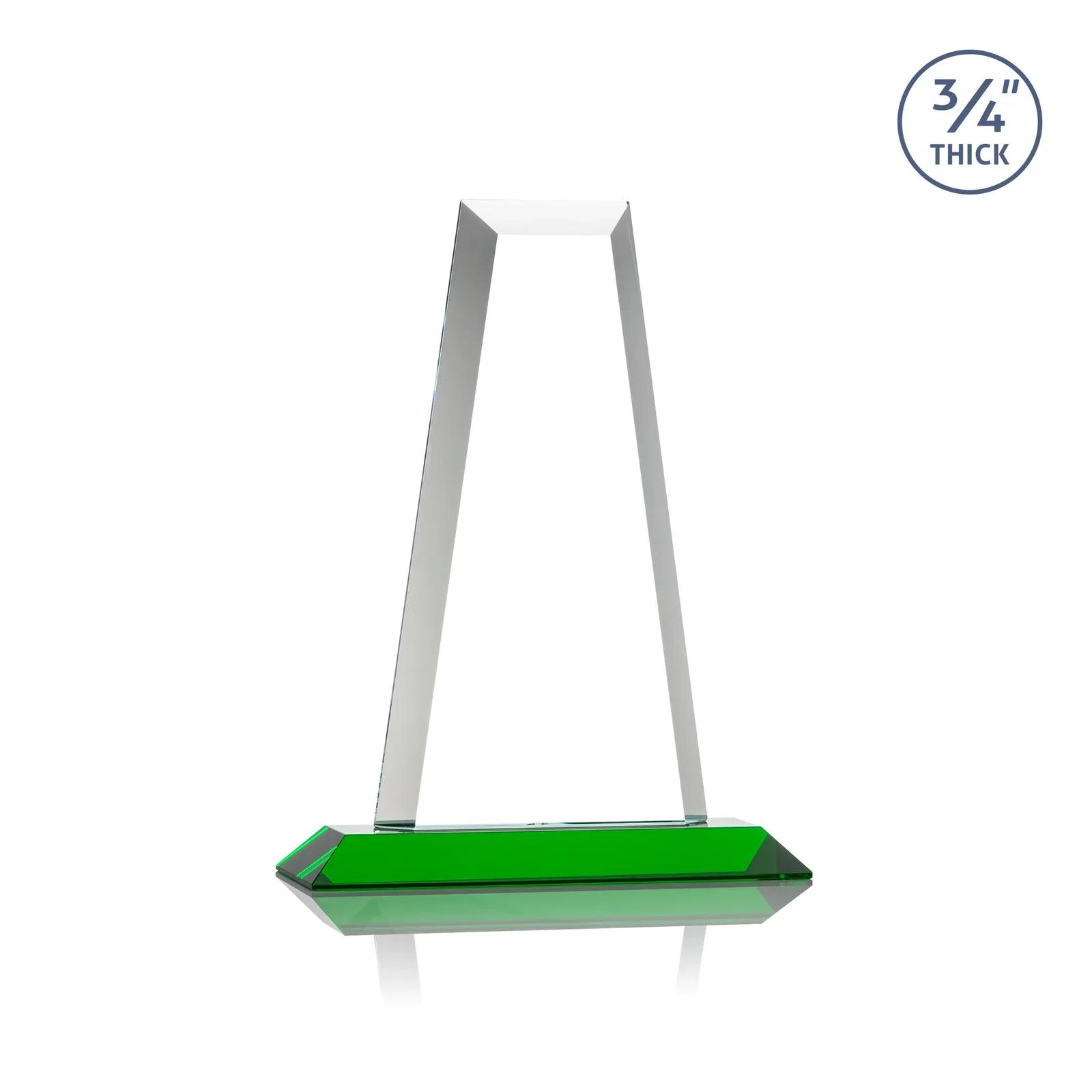 Personalized Starfire Crystal Tower Award on Standard Base, Ten Colors, with your logo for corporate award ceremonies