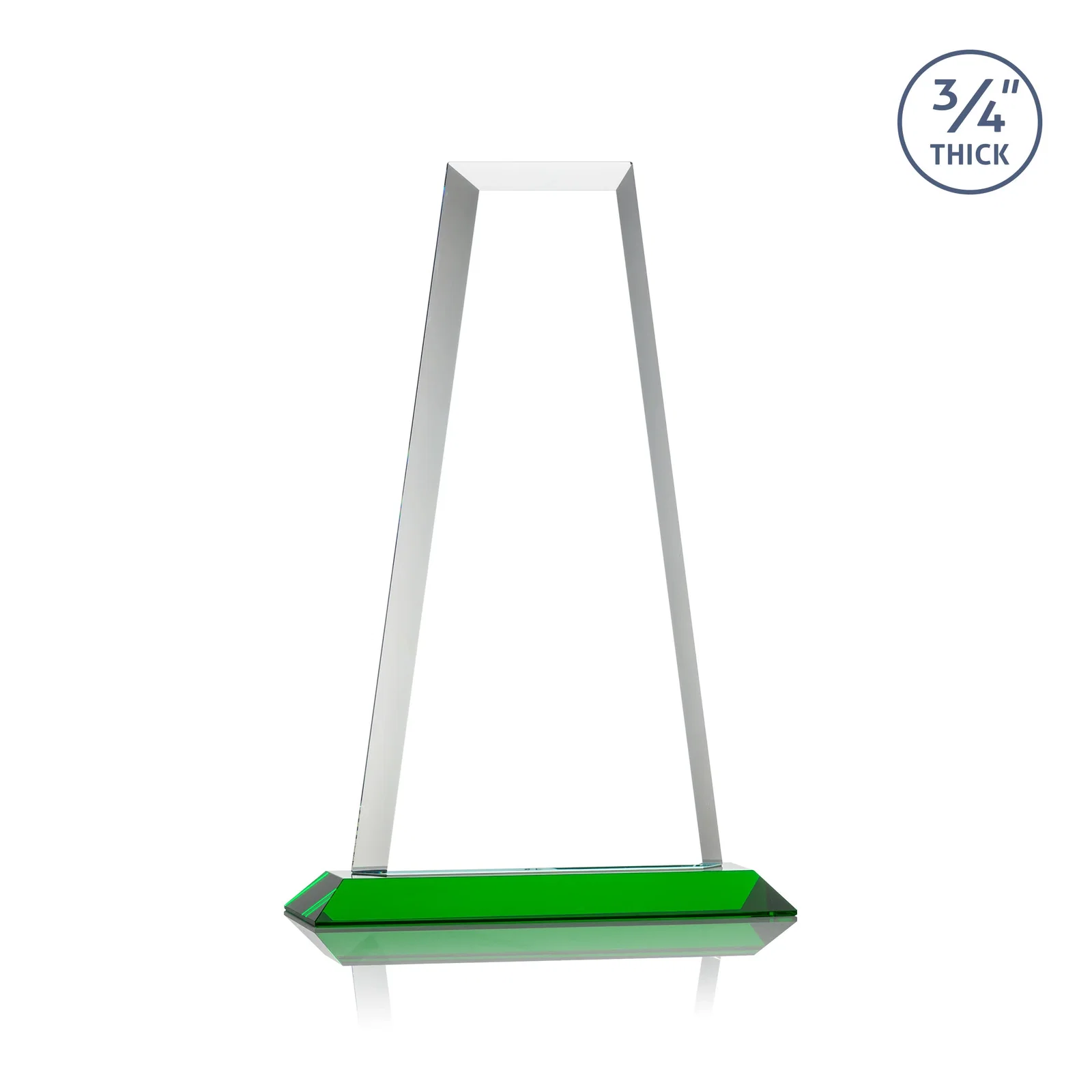 Personalized Starfire Crystal Tower Award on Standard Base, Ten Colors, with your logo for service anniversary gifts