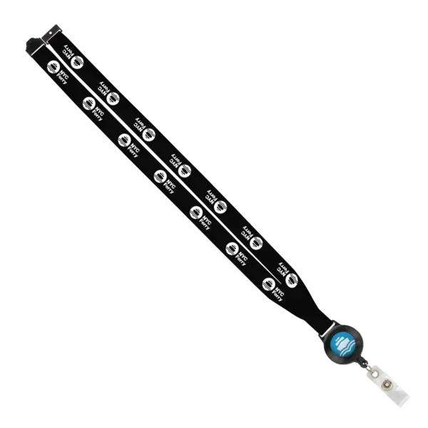 IMPORT 3/4" Polyester Lanyard with Retractable Badge Reel and IPH7 back of neck convenience release.