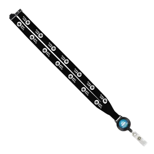 IMPORT 3/4" Polyester Lanyard with Retractable Badge Reel and IPH7 back of neck convenience release.