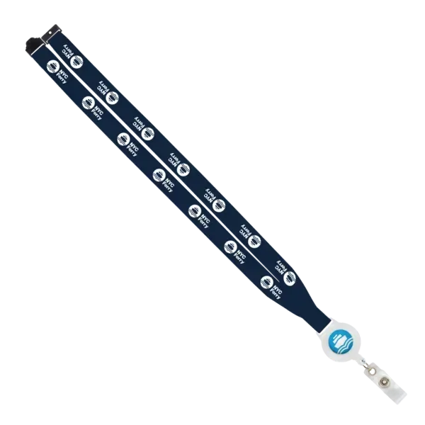 IMPORT 3/4" Polyester Lanyard with Retractable Badge Reel and IPH7 back of neck convenience release. — view 37