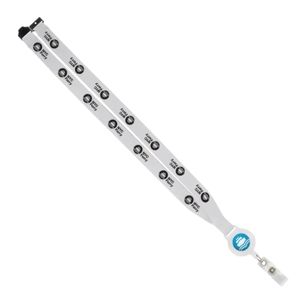 IMPORT 3/4" Polyester Lanyard with Retractable Badge Reel and IPH7 back of neck convenience release. — view 4