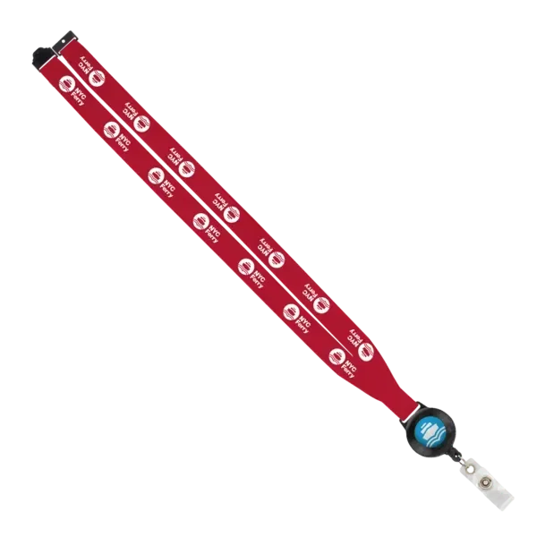IMPORT 3/4" Polyester Lanyard with Retractable Badge Reel and IPH7 back of neck convenience release. — view 40