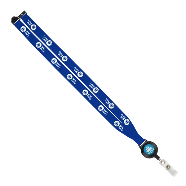 IMPORT 3/4" Polyester Lanyard with Retractable Badge Reel and IPH7 back of neck convenience release. — view 52