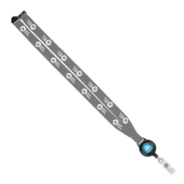 IMPORT 3/4" Polyester Lanyard with Retractable Badge Reel and IPH7 back of neck convenience release. — view 9