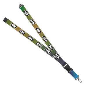 IMPORT Maverick 1" Dye-Sublimated Lanyard w/ Slide Buckle Release, Silver Metal Oval & Convenience Release