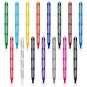 IMPORT Rush 1/2" Polyester Lanyard with Sewn Silver Metal Split-Ring