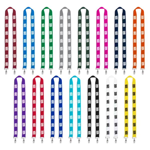 IMPORT Rush 1" Polyester 2-Ended Lanyard with Dual Sewn Silver Metal Split-Ring