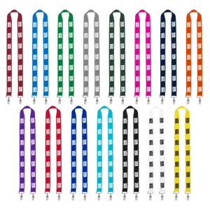 IMPORT Rush 1" Polyester 2-Ended Lanyard with Dual Sewn Silver Metal Split-Ring