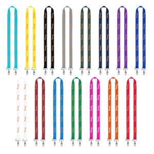 IMPORT Rush 3/4" Polyester 2-Ended Lanyard with Dual Sewn Silver Metal Split-Ring