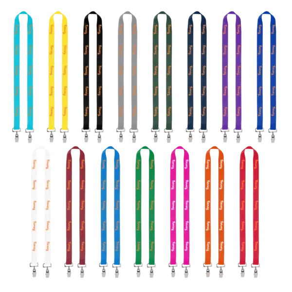 IMPORT Rush 3/4" Polyester 2-Ended Lanyard with Dual Sewn Silver Metal Split-Ring