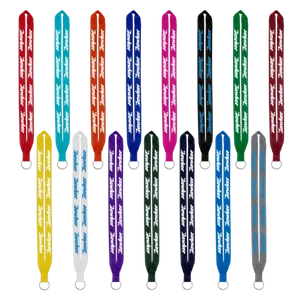 IMPORT Rush 3/4" Polyester Lanyard with Sewn Silver Metal Split-Ring
