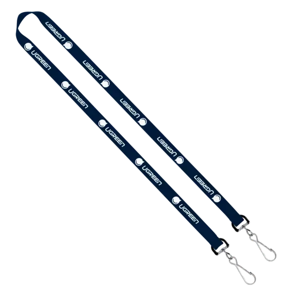 IMPORT Rush 5/8" Polyester 2-Ended Lanyard with Dual Sewn Silver Metal Split-Ring