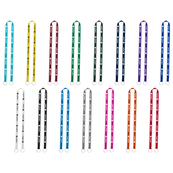IMPORT Rush 5/8" Polyester 2-Ended Lanyard with Dual Sewn Silver Metal Split-Ring — view 2
